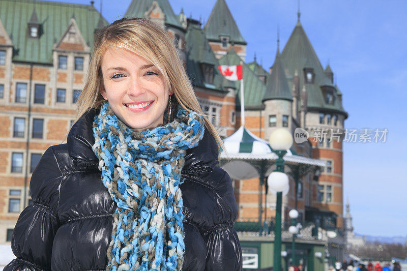 Winter Woman - On Front Château Frontenac